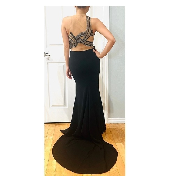 Tarik Ediz black maxi dress/gown size 2 - Picture 1 of 5